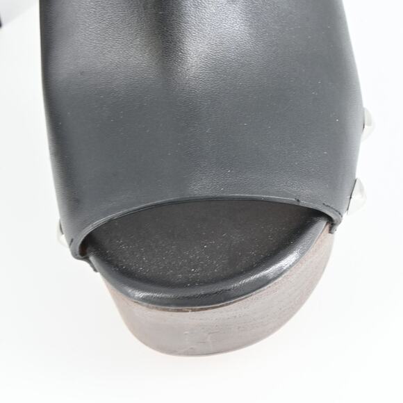 GIVENCHY Black Studded Leather Wooded Platforms Size 37 - Picture 6 of 16